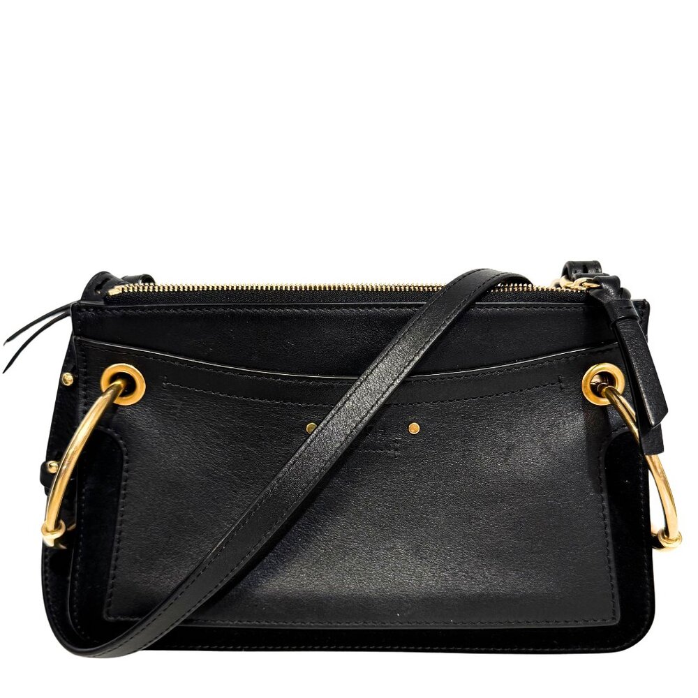 Chloe Roy Black Leather & Suede Small Crossbody
